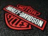 Harley Davidson logo in garage floor